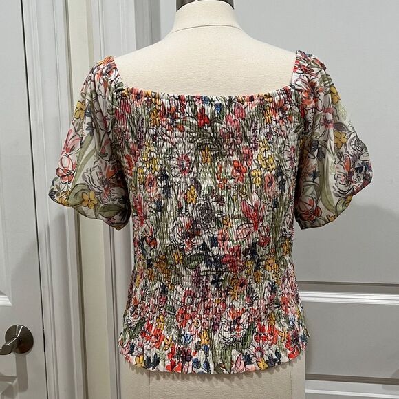 Anthropologie Aurelia Smocked Top Size Large - Picture 6 of 15